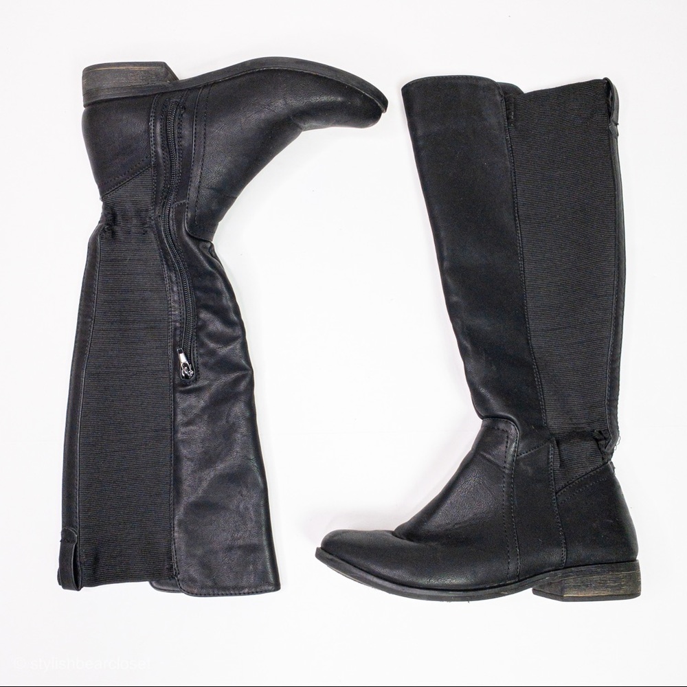 Rampage Illusion Faux Leather Knee High Boot Black